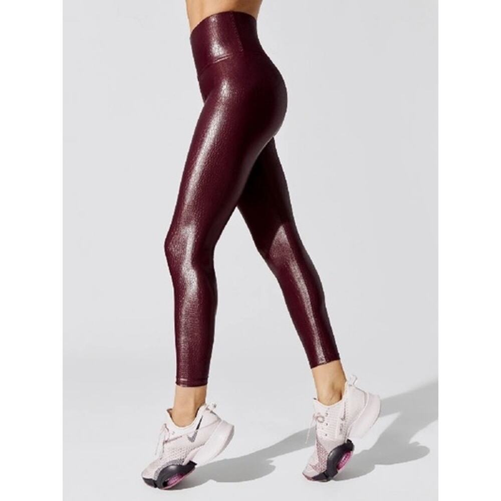 $128 New Carbon38 Takara Crocodile 7/8 Leggings - Small - Wine